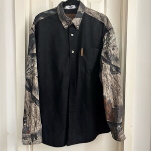 Whitetails Long Sleeve Shirt Camo Collar Camo Sleeves XL